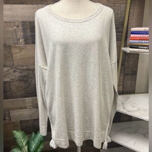 Lilly Pulitzer Light Gray Long Sleeve Tassel Tunic